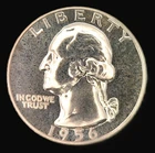 1956 GEM PROOF 90% SILVER WASHINGTON QUARTER