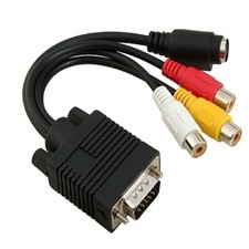 Universal VGA To AV Adapter With 3RCA Port For PC Laptop Multimedia Devices