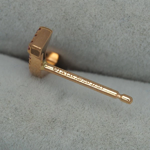 Auth Tiffany&Co. Earrings Pink Sapphire Tiffany T Smile 18K 750 Rose Gold - Image 4 of 4