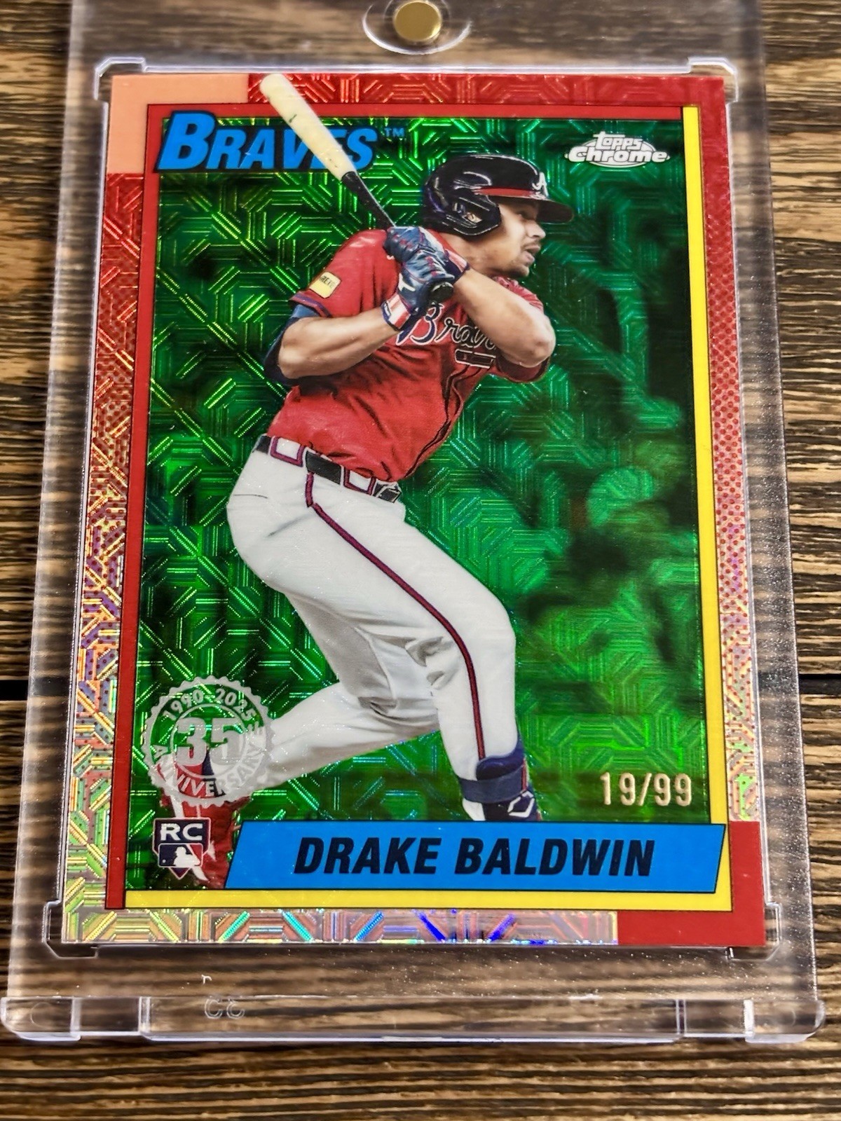 2025 Topps Chrome Update DRAKE BALDWIN RC 1990 Chrome Mojo Silver Pack Green /99