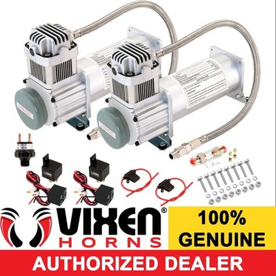 ONBOARD DUAL UNIVERSAL HD AIR COMPRESSORS 200PSI. FOR CAR/TRUCK TRAIN HORN KIT