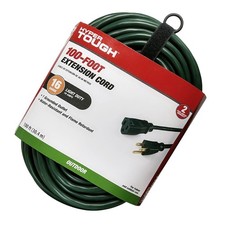 Hyper Tough 100FT 16AWG 3 Prong Green Outdoor Extension Cord, Single Outlet, 125
