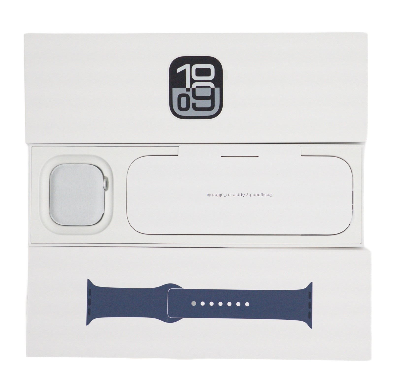 Apple Watch Series 10 42mm GPS LTE Cellular Silver Case Denim Sport Band S/M New