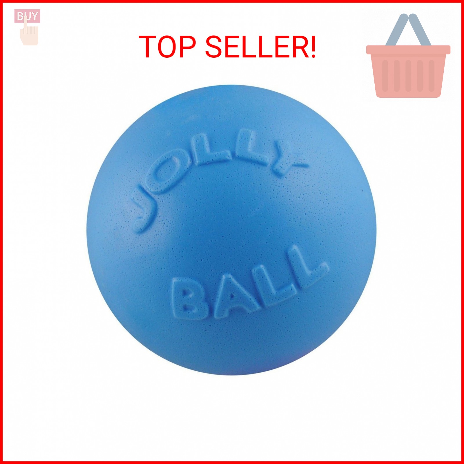 Jolly Pets Bounce-n-Play Dog Toy Ball, 8 Inches/Large, Blueb