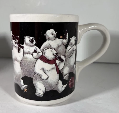 Vintage 1998 Coca-Cola Polar Bears  16 oz Coffee Mug Made by Gibson