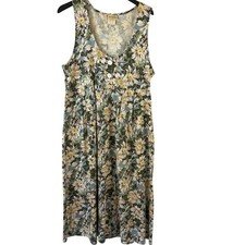 Vintage 90s Floral Print Sleeveless Midi Dress Enchante' USA Size Medium