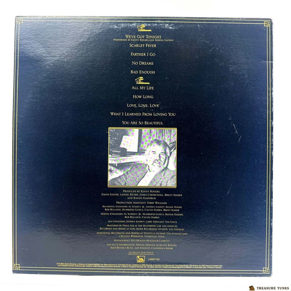 Kenny Rogers – We've Got Tonight Vinyl (LP, Album, Club Edition) - Image 3 of 4
