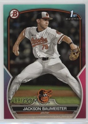 2023 Bowman Draft Aqua & Pink Gradient 89/199 Jackson Baumeister #BD-84 7c7