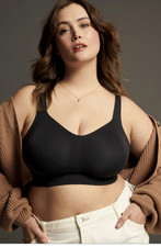  98 Evelyn  Bobbie The Beyond Wireless Bra, Black, Size XL