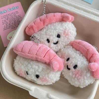 Süße Garnelen Sushi Plüschpuppe weiches Stofftier Puppe Schlüsselanhänger Rucksack Anhänger Deko