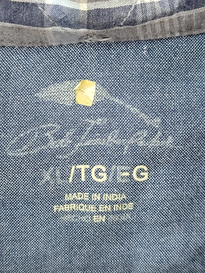 Camisa Bob Timberlake Para Hombres XL Gris A Cuadros Manga Larga Abotonada Mezcla de Algodón Foto 3 de 4