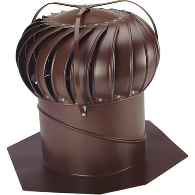 #ad LOMANCO 14 in Brown Aluminum Externally Braced Whirlybird Wind Turbine Roof Vent $105.99