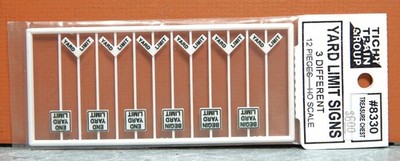 TICHY TRAIN GROUP HO YARD LIMIT SIGNS # 8330 (12 COUNT)