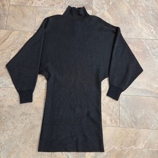 Alice + Olivia Black Metallic Batwing Mock Neck Sweater Dress CC909539701 Size P