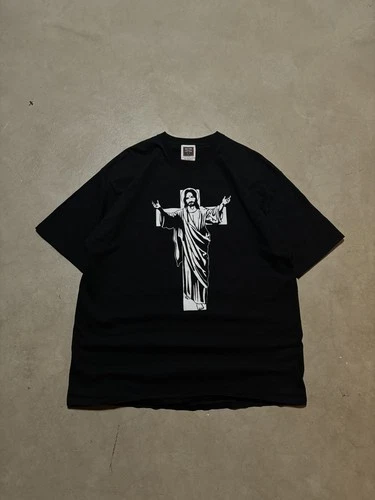Charles Manson Depicted As Christ Rotten Cotton Sz X Vintage vintage concert t-shirt, vintage, size XXL, single stitch, B+ condition