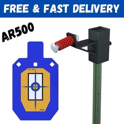 AR500 Steel Target for Shooting, 1/2 inch Thick Metal Target with T-Post Target