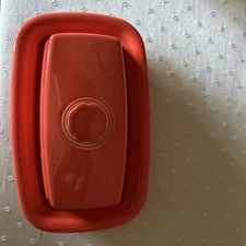 New FiestaWare Extra Large Covered Butter Dish - Poppy / Orange