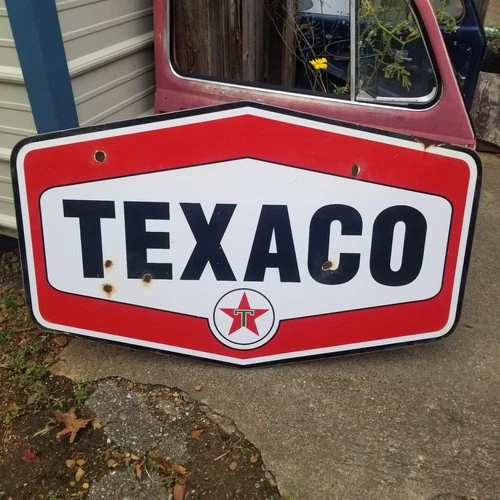 Vintage look Old Style Rusty Texaco Gasoline Gas Station Sign hotrod garage art