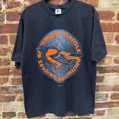 Starter Baltimore Orioles MLB Baseball Black T-Shirt Size L Made in USA 1993