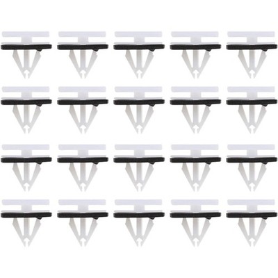20 Stück Seitenschweller-Clips, Zierleisten-Clips, weißer Kunststoff mit Schw...