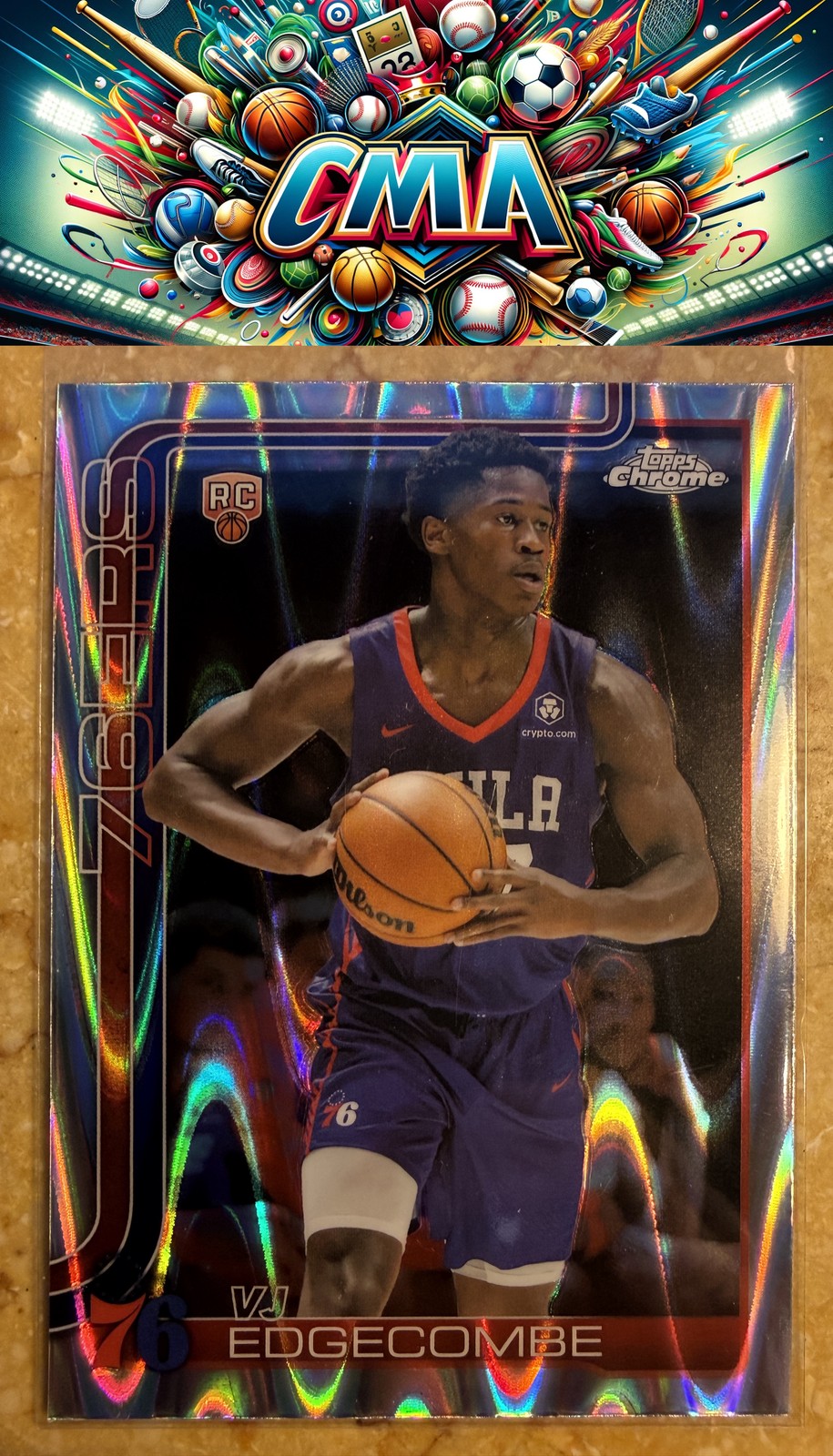 2025-26 Topps Chrome #253 VJ Edgecombe RayWave Refractors