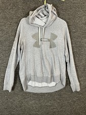 Under Armour Hoodie Womens Medium Gray Loose Fit Long Sleeve Workout Ladies