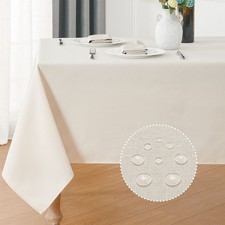 Rectangle Tablecloth 60x120 inch Linen Textured Waterproof Table Cloth Stain ...