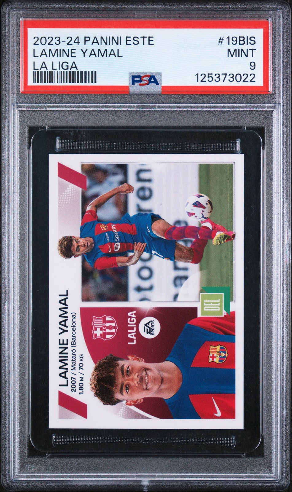 2023 PANINI ESTE LA LIGA #19BIS LAMINE YAMAL PSA 9