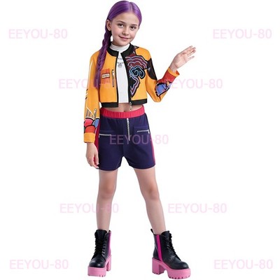 Costume K-pop Rumi Per Ragazze 3-12 Anni, Con Parrucca - Perfetto Per Cosplay, Halloween E Feste A Tema