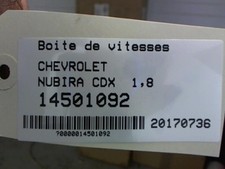 Boite de vitesse Chevrolet NUBIRA