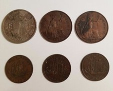 British Half Crown 1959 One Penny 1938 Half Penny 1945 1953 1957 Coin Bundle