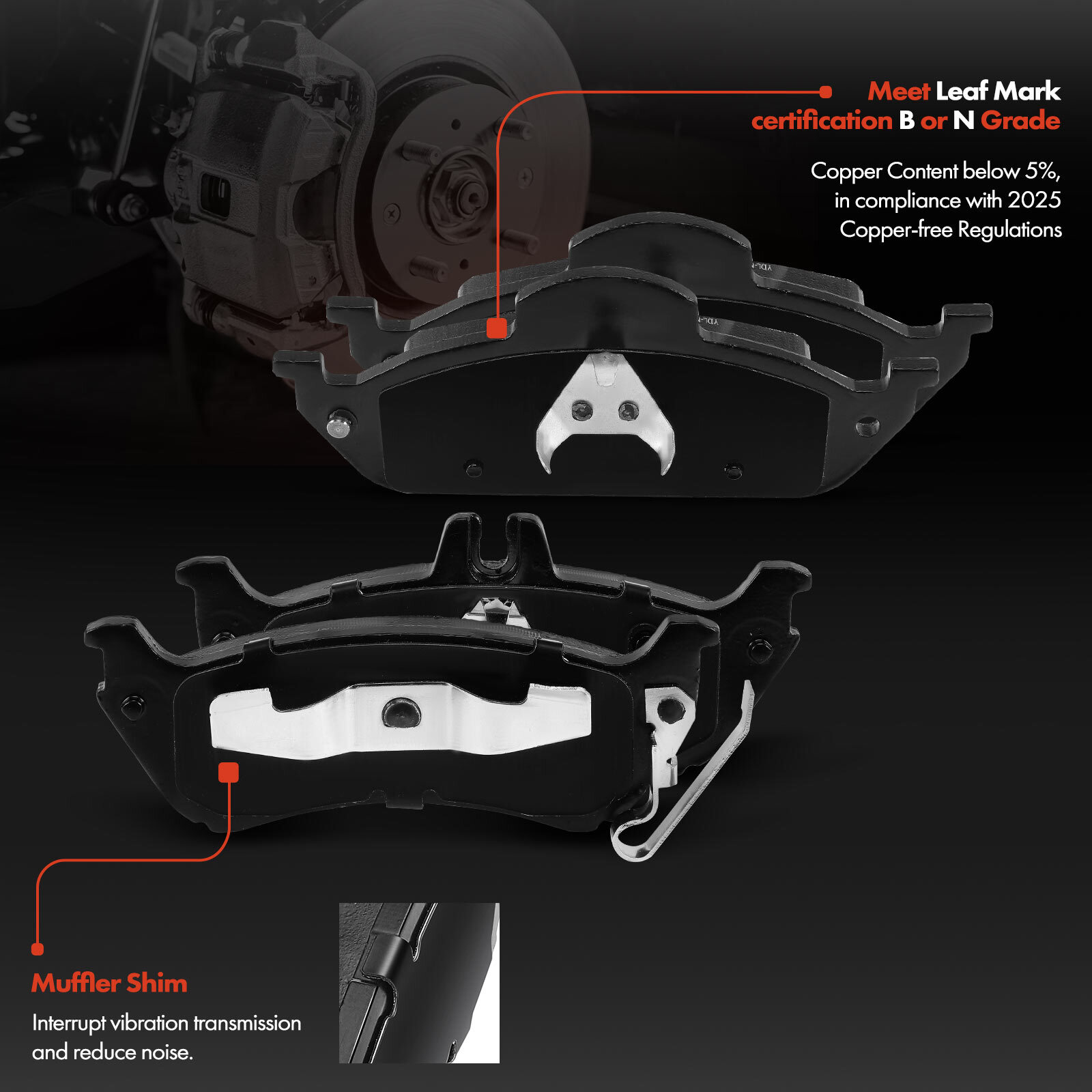 Hawk 14-15 Mercedes M Class / 12-13 Mercedes ML350 Performance Ceramic Rear Brake Pads main image 1