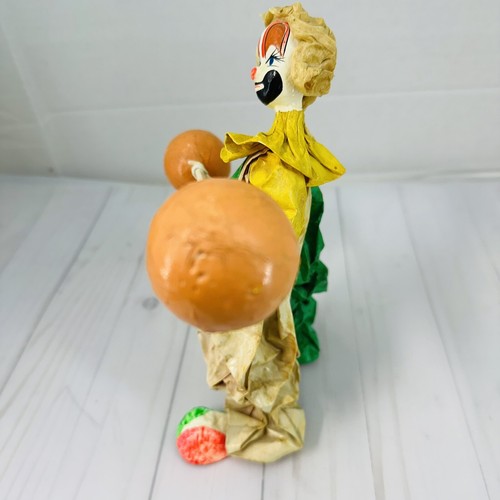 Vintage Paper Mache 10" Circus Clowns Mexico Set Accordion Barbells - Picture 13 of 20