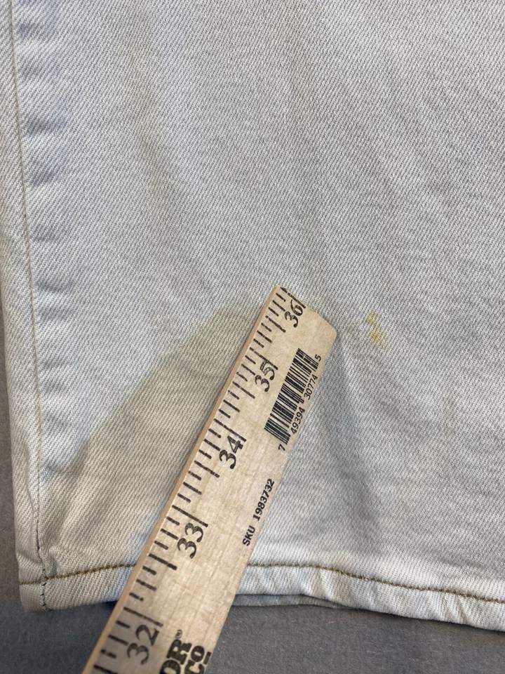 90s Super Wide Barrel Leg Denim Jeans Sz 5 Super High Rise Distressed FLAW SO - Image 3 of 4