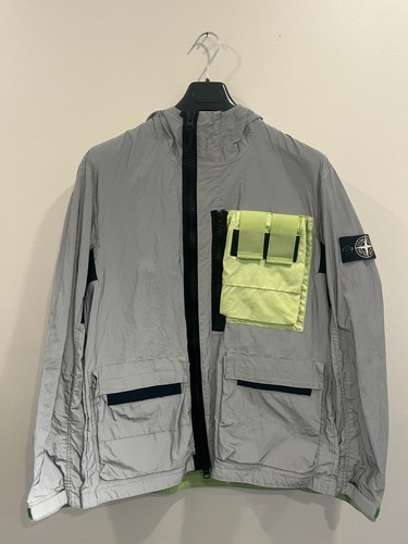 Stone Island Mussola Gommato Plated Reflective Jacket S/S 2017 Size L RARE