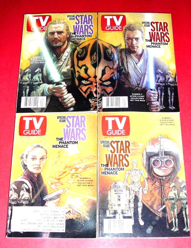 TV GUIDE-5/1 2001 4 ISSUES STAR WARS THE PHANTOM MENACE 4 VARIANT COVERS