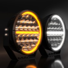 Pair 9 Inch Led Spotlights Offroad Driving Lights Wdrl Round Work Suv Truck 4x4
