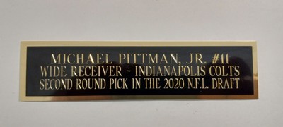 Michael Pittman Jr Colts Nameplate For A Football Jersey Display Case 1.25'' X 6''