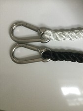 Boat painter, bow rope, stainless, carabiner, for dinghies, jet skis, horse lead