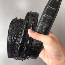 No Jointed -Men's Luxury Alligator Crocodile Skin Leather Belt for Pin Buckle