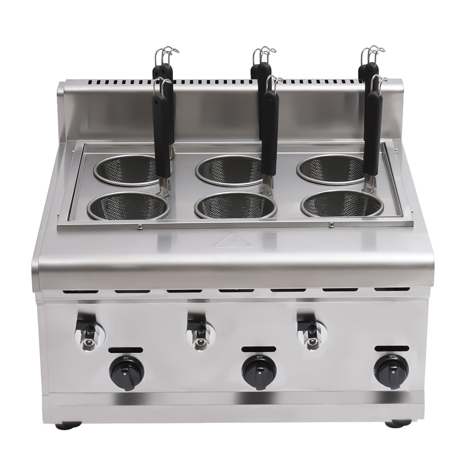 Commercial Noodle Pasta Ramen Cooker 6 Holes LPG Propane Gas Maker With