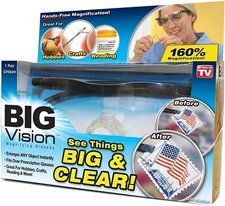 New in Box Big Vision Unisex Magnifying Glasses - Fits over Prescription Glasses