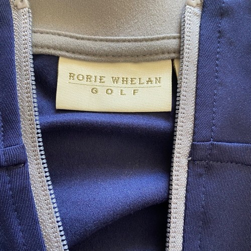 Rorie Whelan Mens M Navy Quarter Zip Golf Pullover Dry Wicking UPF 50 Activewear - Afbeelding 7 van 10