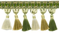 Quastenfransenbesatz, Farbe Nr. 010 - Olive Garden GrüN [Verkauft Pro Yard]