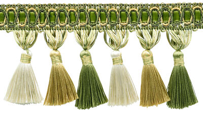 22,9 Cm Fransenborte Aus Edelstahldraht – Stil #BFS9 In Elfenbein, Polyester-Baumwolle-Gemisch