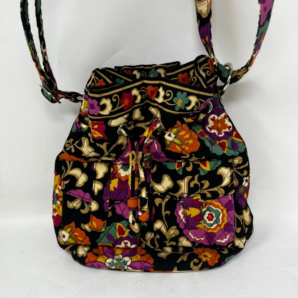 Bolso Vera Bradley Cubo y Cordón Mujer Multicolor Floral Correa Ajustable Foto 3 de 4