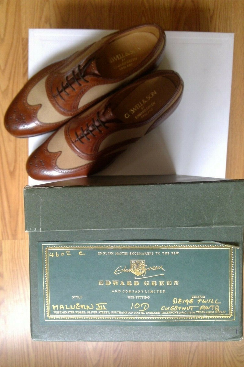 EDWARD GREEN MALVERN III ANTIQUE BROWN LEATHER TWILL OXFORD EDWARD GREEN MALVERN III ANTIQUE BROWN LEATHER TWILL OXFORD