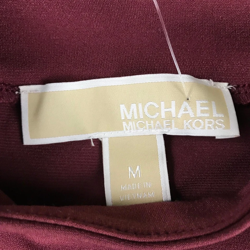 Camisa Michael Kors feminina média vermelha botão de ombro leve nova com etiquetas - Imagem 2 de 4
