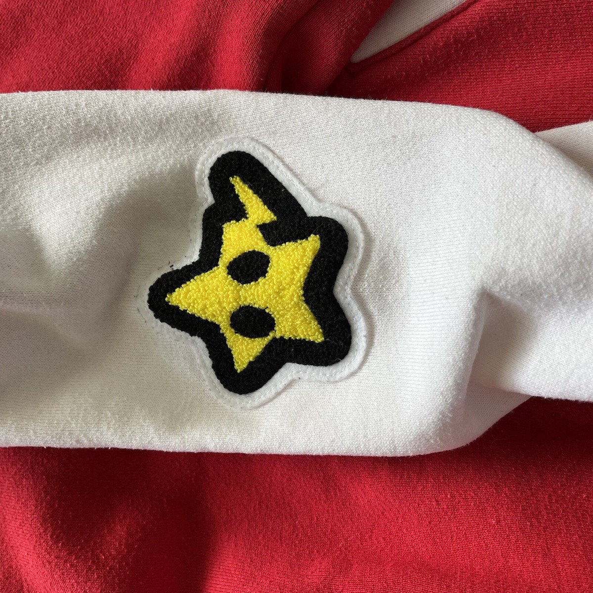 アベイシングエイプ  マイロ  バナナスタジャン BAPE sz XS Baby Milo Red Baseball Jacket White Sleeves