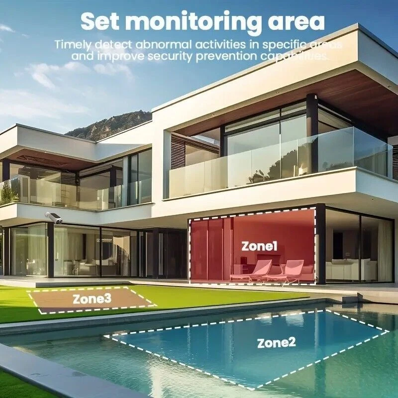 3pcs Outdoor Wireless Security Camera System Solar Battery Powered WIFI 2KCamera - Image 3 of 4